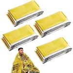 Couverture de survie - ulisem - lot de 4 - imperm�able - r�fl�chissante - 210x160 cm - l�g�re - r�utilisable ...