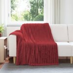 Couverture - vidaxl - jet� - rouge bordeaux - toison - 200 x 150 cm