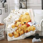 Couverture polaire winnie lourson - 100% microfibre - 60x120cm