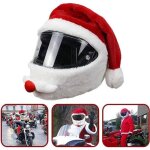 Couvre - casque de moto housse de casque moto peluche universel couvre - casque de moto du p�re no�l ...