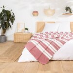 Couvre lit 1 personne 180 x 220 cm coton / polyester jacquard abby marsala Couvre lit 1 personne 180 x 220 cm coton / polyester jacquard abby marsala