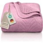 Couvre lit 170x210 cm u2013 dessus de lit matelass� motif feuilles u2013 boutis d�co en polyester vieux ...
