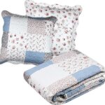 Couvre lit - agnes - 1m80 x 2m40 - 1 taie doreiller - lavable - reversible