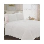 Alpes blanc - couvre lit blanc 1 personne 180x240 cm + 1 taie 100% coton - boutis lit simple ou jet ...