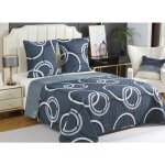 Couvre - lit boutis �pais matelass� 220x240cm avec 2 taies 65x65cm b - 1 - 182