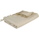 Jet� de lit anjali en coton beige 160x220cm - atmosphera createur dinterieur