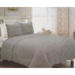 Alpes blanc - couvre lit gris - 2 places - 230x250 Alpes blanc - couvre lit gris - 2 places - 230x250