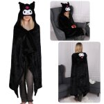 Couvre - lit - hello kitty - kuromi - noir - 120x150 cm - chaud et pelucheux