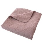 Couvre - lit microfibre  motif floral rose clair 240x220 cm