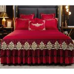 Couvre - lit - luxe - 120x200cm - rouge - 3 pièces - antidérapant Couvre - lit - luxe - 120x200cm - rouge - 3 pièces - antidérapant