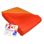 Couvre - lit matelass� art solide de couleur deux tons - mesure:1 et un demi - carr� couleur :orange