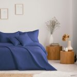 Couvre - lit - messli - microfibre - 170x210 cm - bleu