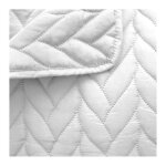Couvre - lit en microfibre effet tresse 240 x 220 cm blanc