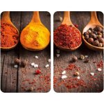 Couvre - plaque de cuisson - allstar - verre tremp - 30 x 0. 8 x 52 cm - multicolore - set de 2