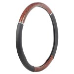 Couvre volant camion poids lourd simili cuir noir brun bois housse large 44 - 46cm