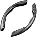 Couvre - volant en fibre de carbone accessoire universel pour lint�rieur automobile - rayures noires