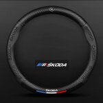 Couvre - volant - juste - antid�rapant - cuir + fibre de carbone - 37 - 38 cm - compatible skoda