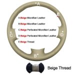 Couvre - volant - toyota - land cruiser prado 120 - cuir - beige - confort conducteur