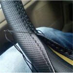 Couvre volant de voiture housse cuir pour volant pr�t � coudre pour volant diametre 38cm universal - ...