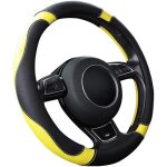 Couvre volant - zgeer - standard 37 - 38 cm - cuir microfibre - antidrapant - jaune