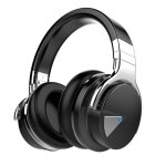 Cowin e7 noir casque sans fil bluetooth avec micro pour tv antibruit actif et 30h de musique