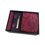 Cravate homme jacquard rouge - insfity - coffret cadeau - polyester