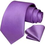 Cravate - yikxiulf - violet - polyester - 8cm de largeur - 145cm de longueur