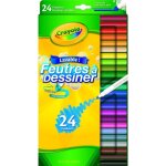Crayola - 24 feutres  dessiner - pointe fine et large - mixte - a partir de 3 ans