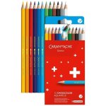Crayons de couleur - caran d ache - swisscolor aquarelle - �tui de 12 - couleurs lumineuses - mine tendre ...