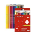 Crayons de couleur - caran dache - swisscolor - 18 pi�ces - bois de c�dre - mine tendre