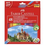 Crayons de couleur - faber - castell - lot de 48 - hexagonal - eco - taille - crayons inclus