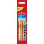 Crayons de couleur - faber - castell - jumbo grip - lot de 5 - couleurs fluo - r�sistants � la rupture ...