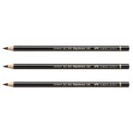 Crayon de couleur - faber - castell - polychromos - lot de 3 - mine 38mm - noir