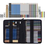 Crayons de dessin sac inclus crayons desquisse crayons fusain carbone graphitique outils et gommeavec ...