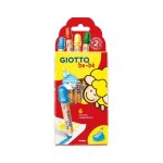 Crayons - giotto beb� - f477600 - 6 pcs - couleurs assorties - mine g�ante � 7 mm