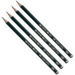 Crayons papier - faber - castell - 9000 - lot de 4 - hexagonal - mine 2mm 5b