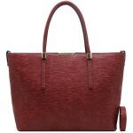 Crazychic - grand sac main cabas fourre - tout femme cuir rigide epi - cours lyce travail a4 - large ...