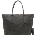 Crazychic - grand sac main cabas fourre - tout femme cuir rigide epi - cours lyce travail a4 - large ...