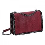 Sac bandoulire serpent - crazychic - sac epaule chanes cuir pu femme - sac soire tendance - rouge ...