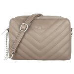Sac bandoulire femme - crazychic - cuir pu matelass - sac epaule 2 compartiments - beige