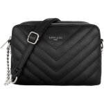 Sac bandoulire femme - crazychic - cuir pu matelass - sac epaule 2 compartiments - noir