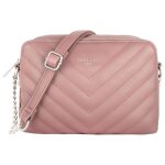 Sac bandoulire femme - crazychic - cuir pu matelass - sac epaule 2 compartiments - rose