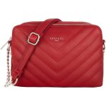 Sac bandoulire femme - crazychic - cuir pu matelass - sac epaule 2 compartiments - rouge