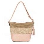 Crazychic - sac bandoulire paillette femme - sacoche besace fourre - tout cuir souple port main epaule ...