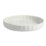 Moule  tarte - crealys - 28 cm - cramique - blanc - compatible lave - vaisselle
