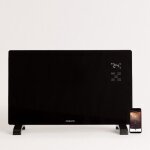 Create - convecteur lectrique en verre wifi noir - warm crystal 2000w