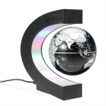 Globe terrestre - cratif - noir - lumineux - flottant - magntique