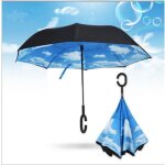 Cr�atif inverse de c type parapluie mains libres double toile parapluie et anti - vent sp�cialement commodit� ...
