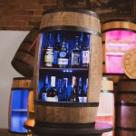 Creative cooper casier  vin tonneau en bois armoire bar meuble rangement bouteille alcool minibar bar ...