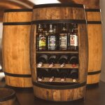 Tonneau en bois - creative cooper - 80cm - rangement bouteilles - weng - meuble vintage